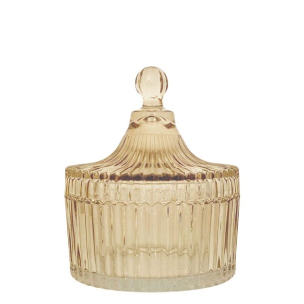 Ingrid Glas krukke m. l�g lille - Amber