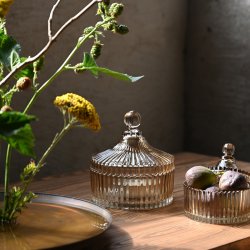 Ingrid Glas krukke m. l�g stor - Amber