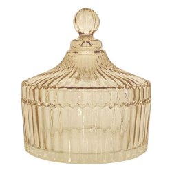 Ingrid Glas krukke m. l�g stor - Amber