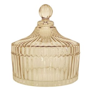 Ingrid Glas krukke m. l�g stor - Amber