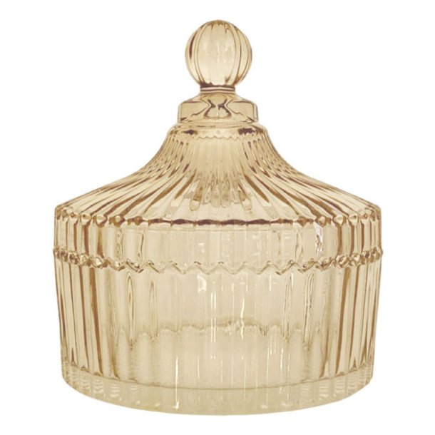 Ingrid Glas krukke m. l�g stor - Amber