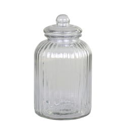 Opbevaringsglas m. riller -Stor