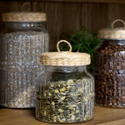 Opbevaringsglas m. fletl�g - lille