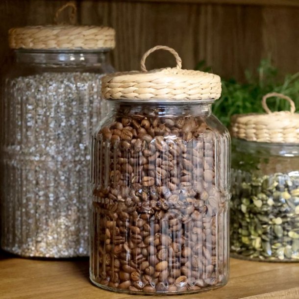 Opbevaringsglas m. fletl�g - mellem