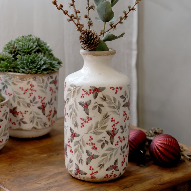 Flaske m. blade og b�r