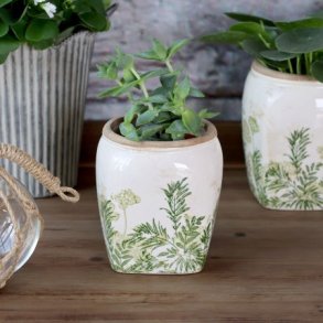 Laval Skjuler m. blomsterprint - gr�n