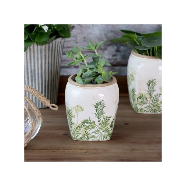 Laval Skjuler m. blomsterprint - gr�n