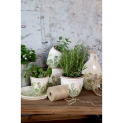 Laval Skjuler m. blomsterprint - gr�n