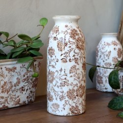 Grenoble Flaske m. blomstermotiv stor