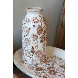Grenoble Flaske m. blomstermotiv stor