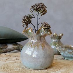 Vase m. kr�llet kant - stor