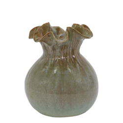 Vase m. kr�llet kant - stor