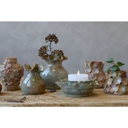 Vase m. kr�llet kant - stor