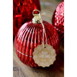 Stearinlys julekugle m. riller