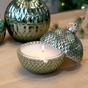 Stearinlys julekugle m. m�nster