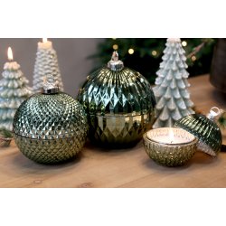 Stearinlys julekugle m. m�nster