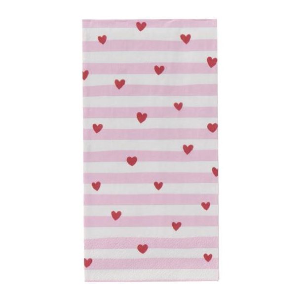 Serviet m. r�de hjerter