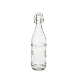 Glasflaske med patentl�g - blomster