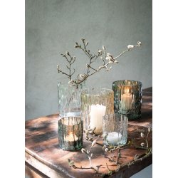 Fyrfadsstage glas gr�n - Valdir