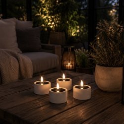 Fyrfadslys solcelle - pakke med 4 stk