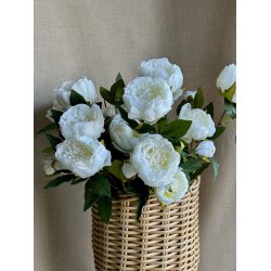 P�on buket hvid 75 cm