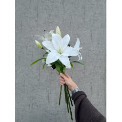 Lilje Hvid m. real touch
