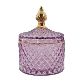 Liva glaskrukke m. l�g lilla - stor