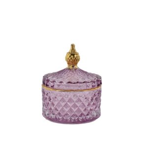 Liva glaskrukke m. l�g lilla - lille