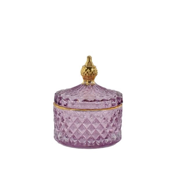 Liva glaskrukke m. l�g lilla - lille