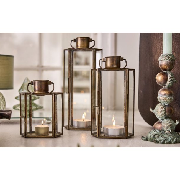 Lanterne Mombai Antik "Kobber" Mellem