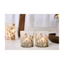 Fyrfadsstage m. blomster nude