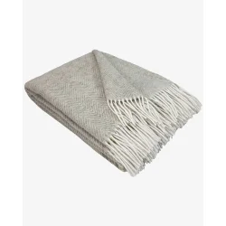 Uldplaid 140 x 200 cm - Lysegr�