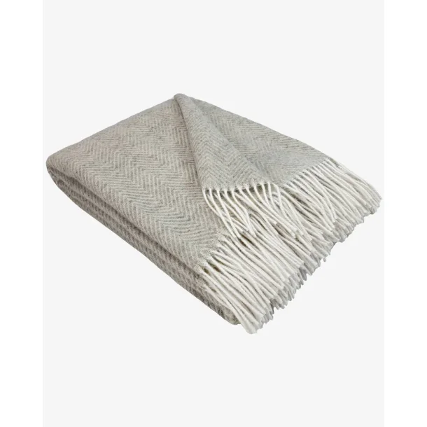 Uldplaid 140 x 200 cm - Lysegr�