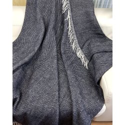 Uldplaid 140 x 200 cm - M�rkegr�