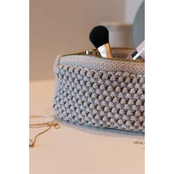 Strikket Clutch - Multi - Brun/Beige/Bl�