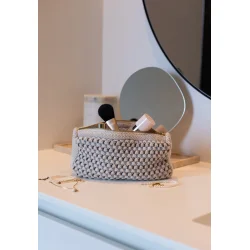 Strikket Clutch - Multi - Brun/Beige/Bl�