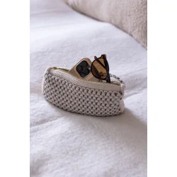 Strikket Clutch - Multi - Brun/Beige/Bl�