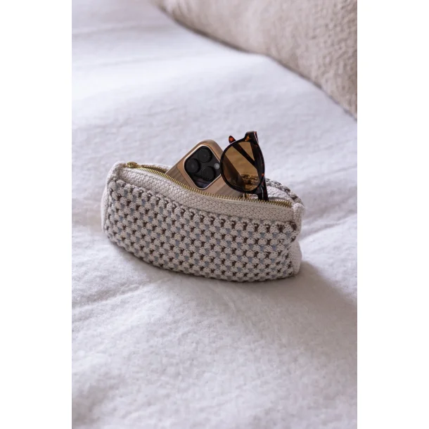 Strikket Clutch - Multi - Brun/Beige/Bl�