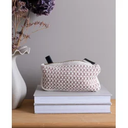 Strikket Clutch - Multi - Brun/Beige/Rose