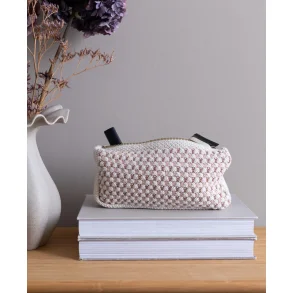 Strikket Clutch - Multi - Brun/Beige/Rose