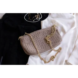 Strikket Clutch/Cross Body m. k�de - Tiger Melange