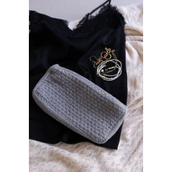 Strikket Clutch - Grey Melange