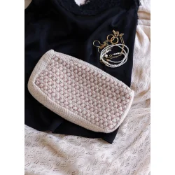 Strikket Clutch - Multi - Brun/Beige/Rose