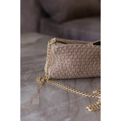Strikket Clutch/Cross Body m. k�de - Tiger Melange
