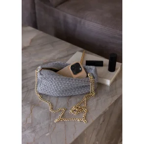 Strikket Clutch/Cross Body m. k�de - Grey Melange