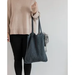 Strikket Shopping Bag - Dark Grey 
