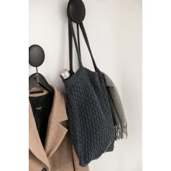 Strikket Shopping Bag - Dark Grey 