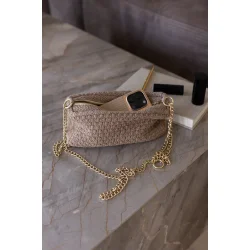 Strikket Clutch/Cross Body m. k�de - Tiger Melange