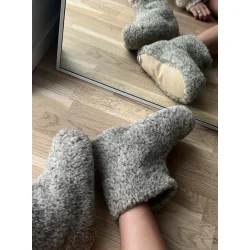 Hjemmesko Uld Lysegr�